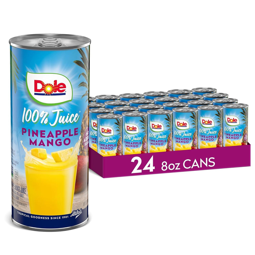 Dole 100% Pineapple Juice - Dole Canned Juice - No Sugar Added - 46 fl oz Cans - 6 Pack