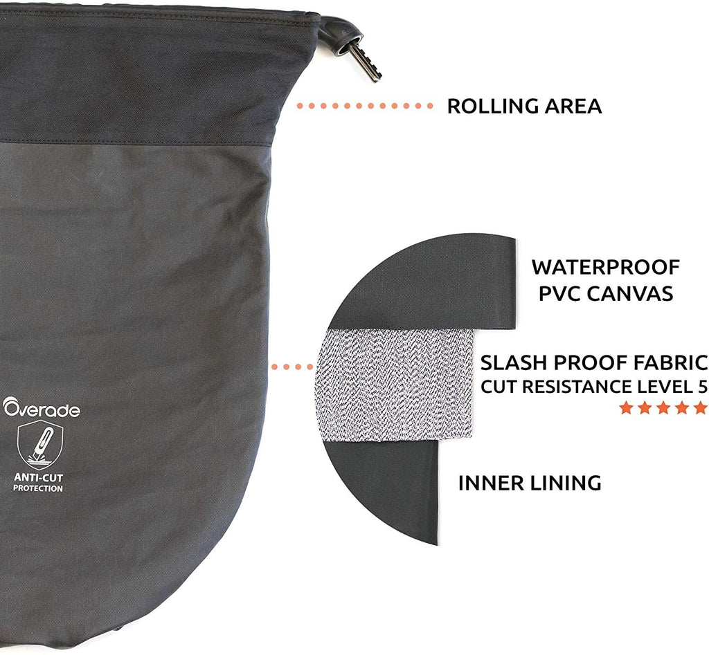 Secure bike bag - Waterprof, anti-cut material, 12 mm cable lock, 4 digit lock