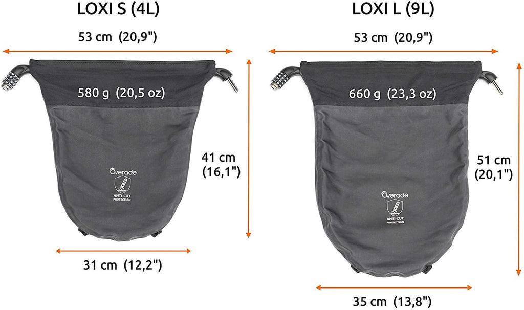 Secure bike bag - Waterprof, anti-cut material, 12 mm cable lock, 4 digit lock