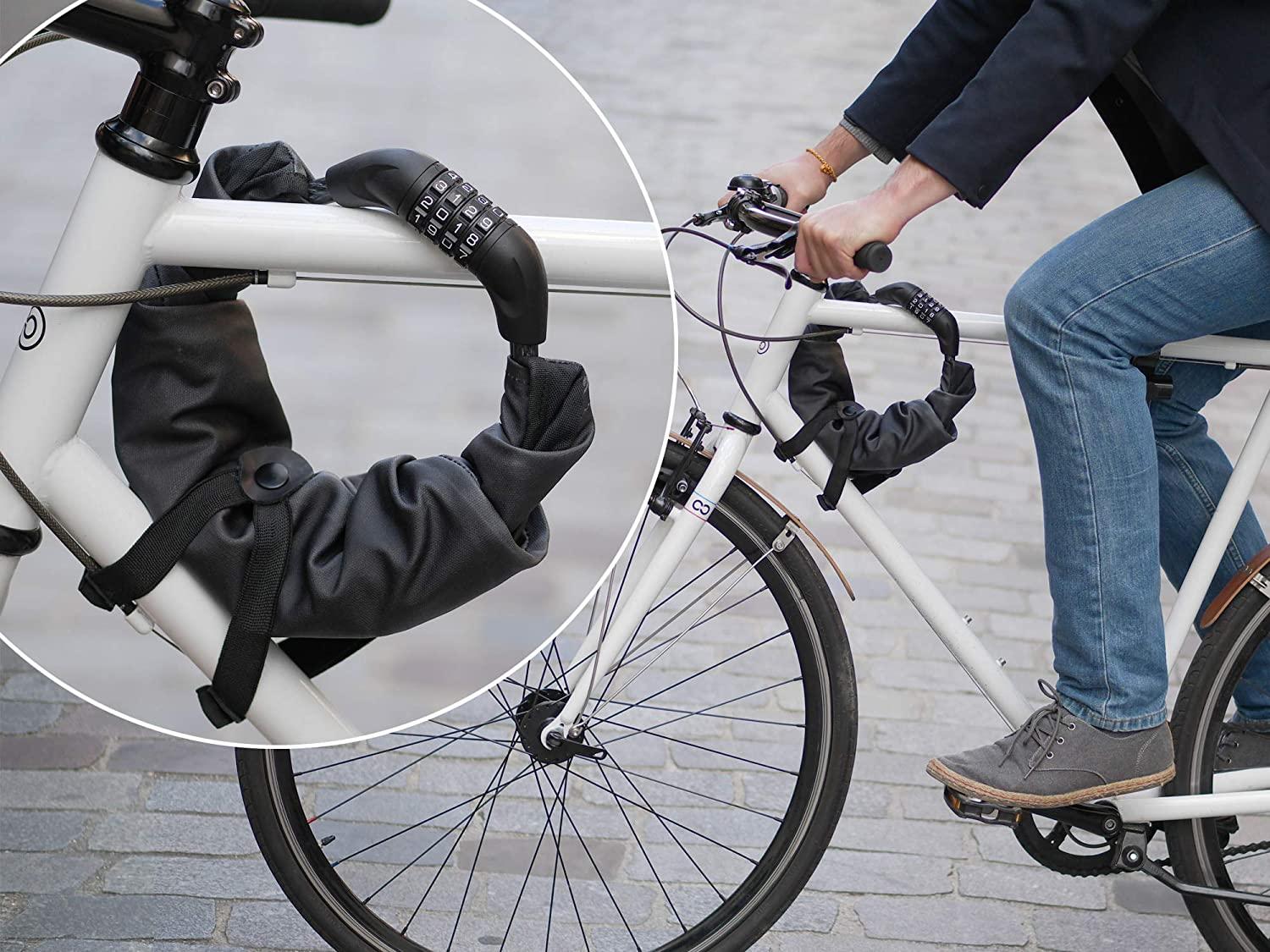 Secure bike bag - Waterprof, anti-cut material, 12 mm cable lock, 4 digit lock