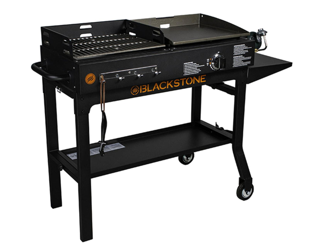 Griddle and Charcoal Grill Combo Flat Top Gas Hibachi Station