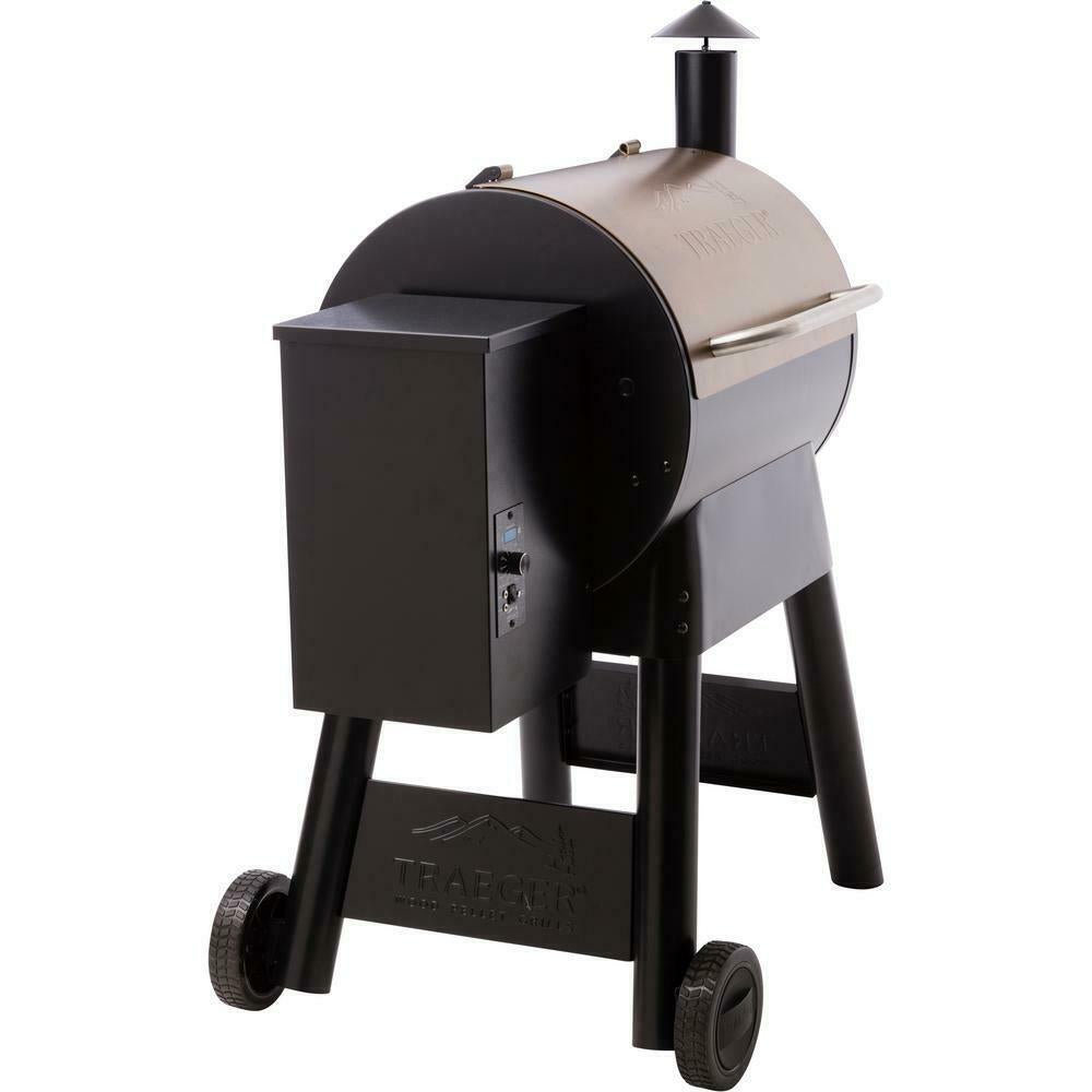 Outdoor Pellet Grill Porcelain-Coated 4-Wheels Barrel Steel Black
