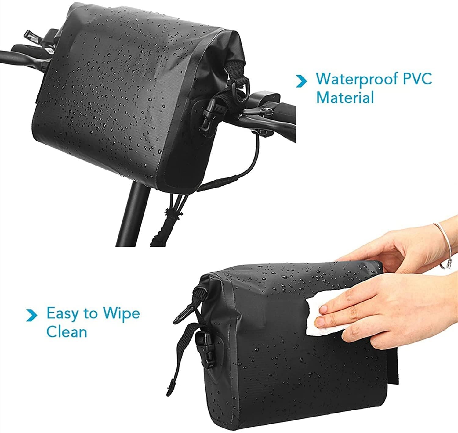 DALIZHAI777 Bike Bag Cycling Bike Bag PVC Waterproof Bicycle Handlebar Bag Roll-top Cycling Front Tube Bag Pannier for Mountain Bikes Electric Bike Scooter Bicycle Accessories