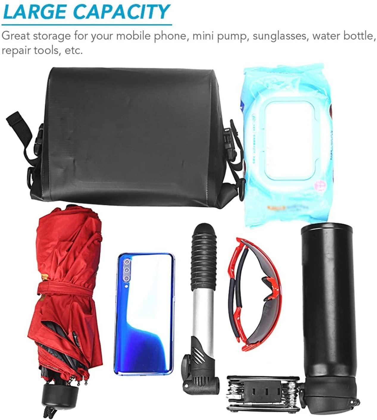 DALIZHAI777 Bike Bag Cycling Bike Bag PVC Waterproof Bicycle Handlebar Bag Roll-top Cycling Front Tube Bag Pannier for Mountain Bikes Electric Bike Scooter Bicycle Accessories