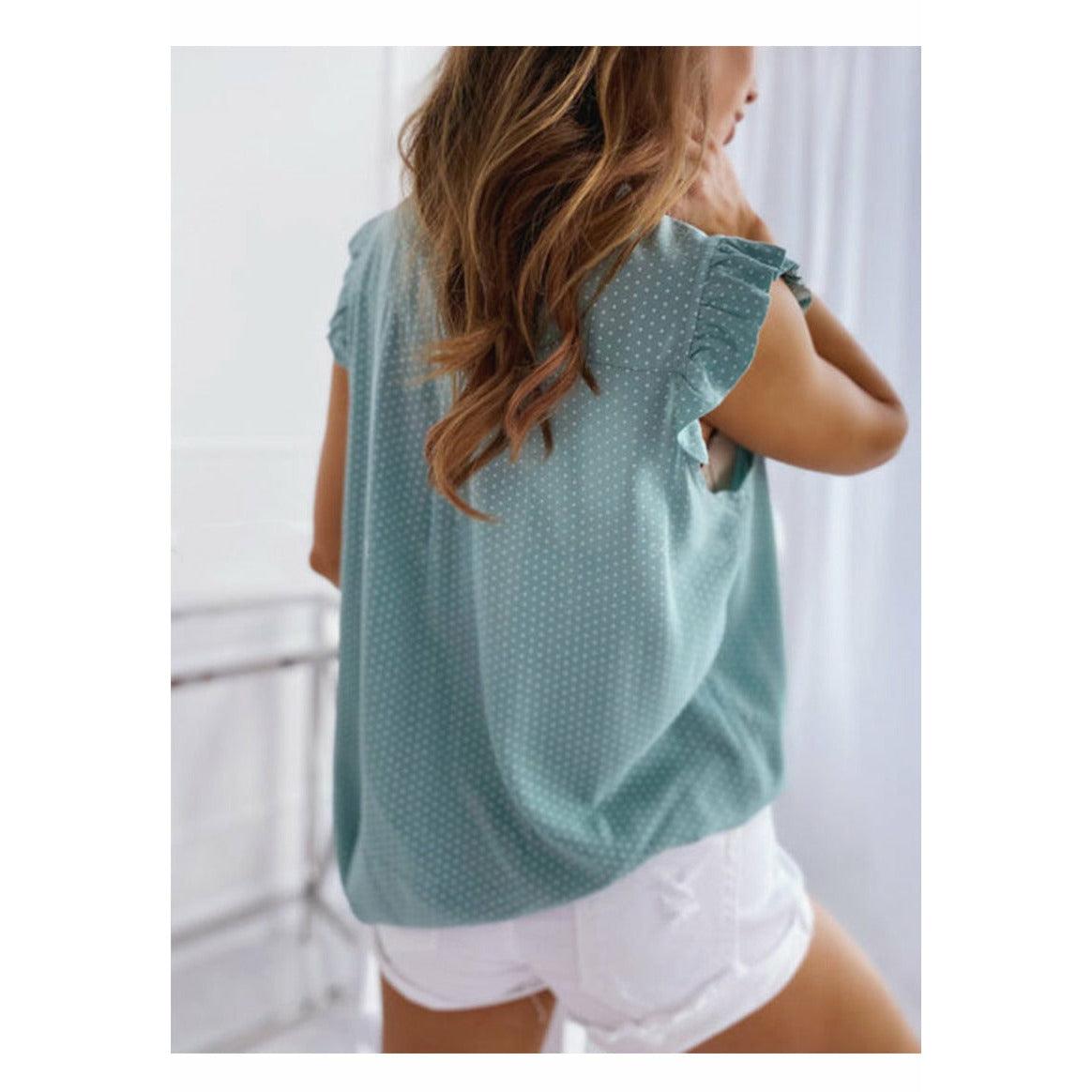 elegant sleeveless ruffles