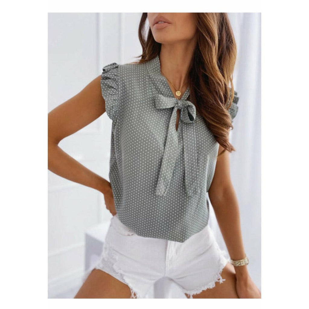 elegant sleeveless ruffles