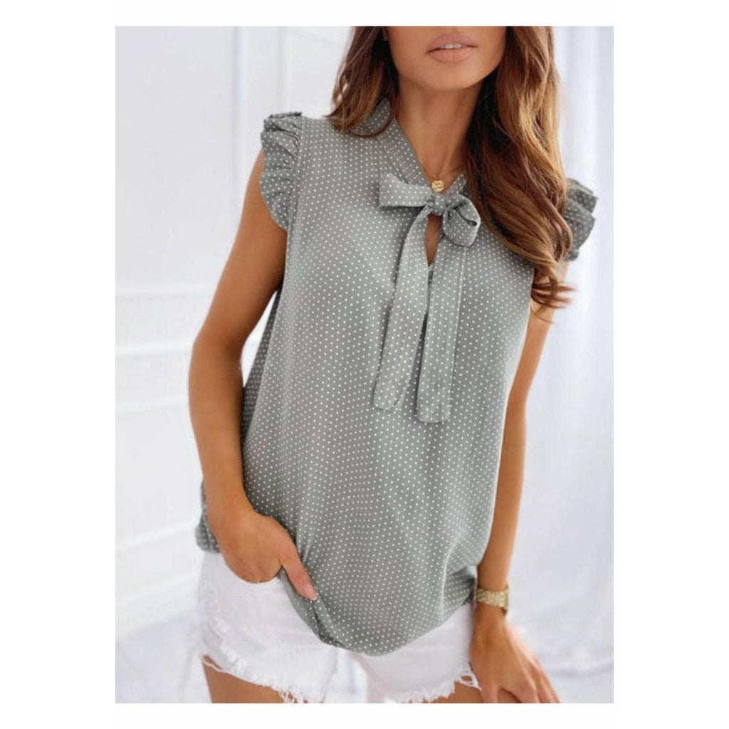 elegant sleeveless ruffles