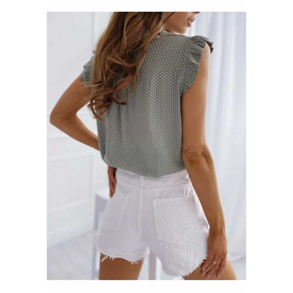 elegant sleeveless ruffles