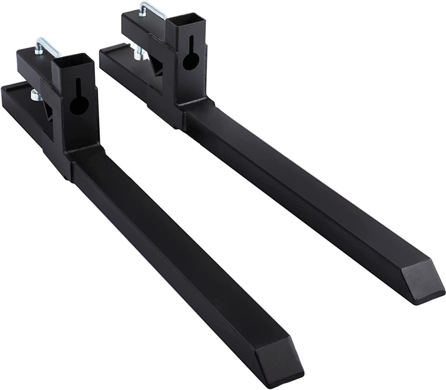 Mophorn Pallet Forks 42.9" 4000 Lbs Max, Clamp On Tractor Bucket Forks 58.7" Total Length, Heavy Duty Front Loader Forks, Fork Attachment for Skid Steer,Loader Bucket