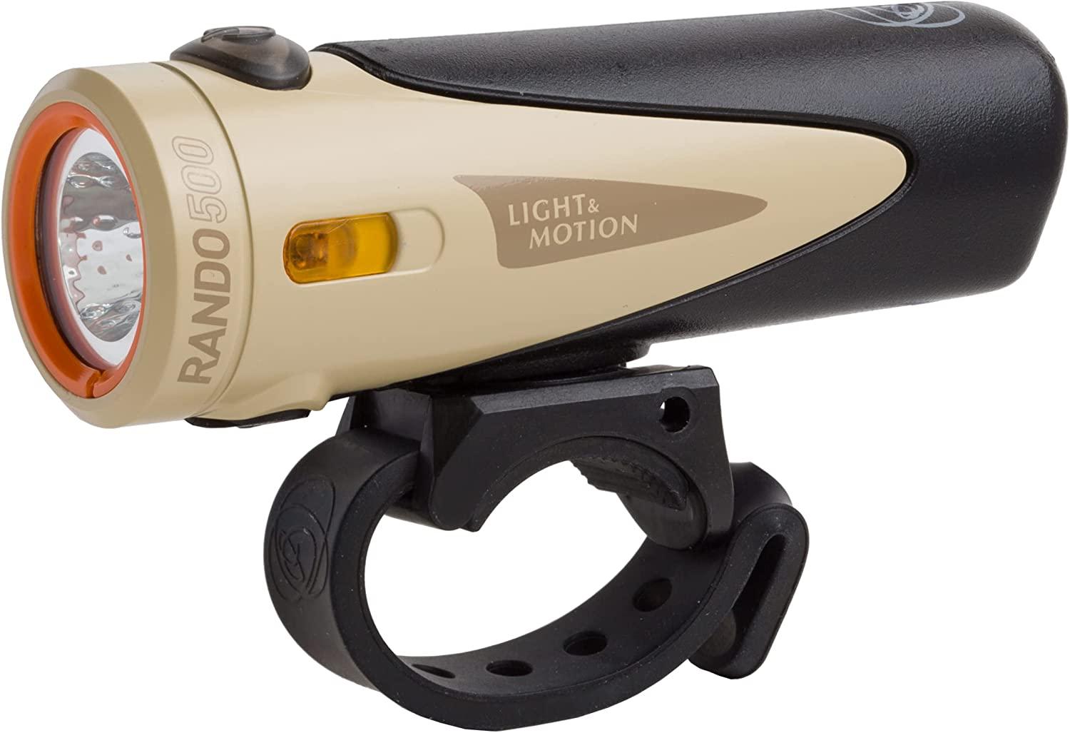 Light & Motion Rando 500 Designed for Extended Adventures The Rando 500 utilizes a high-Capacity Battery for Long Run Times which can be Extended with Any USB Battery Pack. Black & Tan One Size