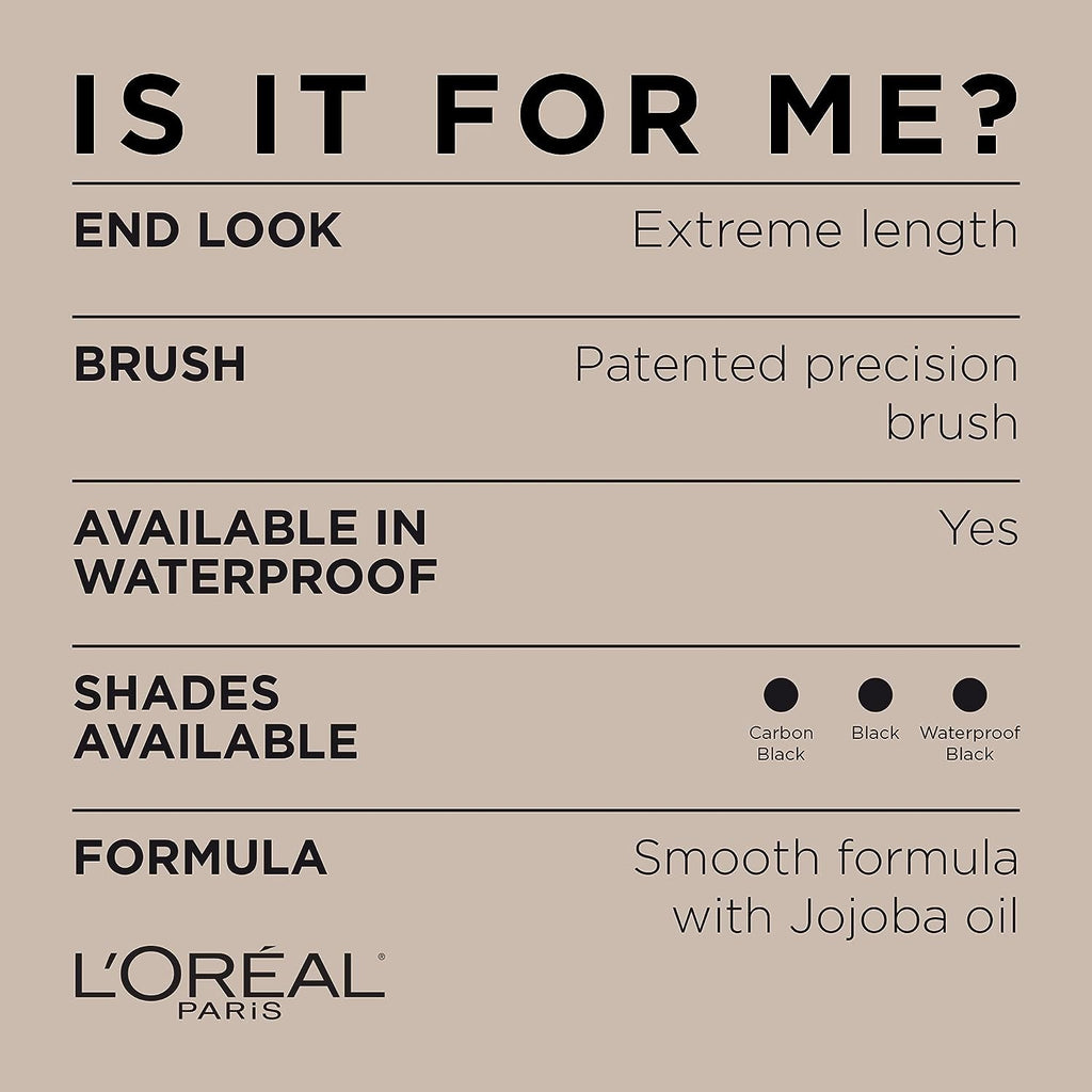 L'Oréal Paris Makeup Telescopic Original Lengthening Mascara, Black, 0.27 Fl Oz (1 Count)