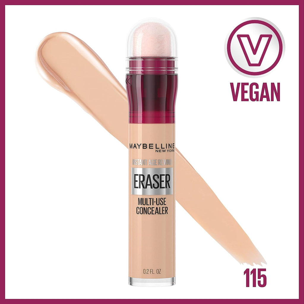 Maybelline New York Instant Age Rewind Eraser Dark Circles Treatment Multi-Use Concealer, 115, 1 Count (Packaging May Vary)