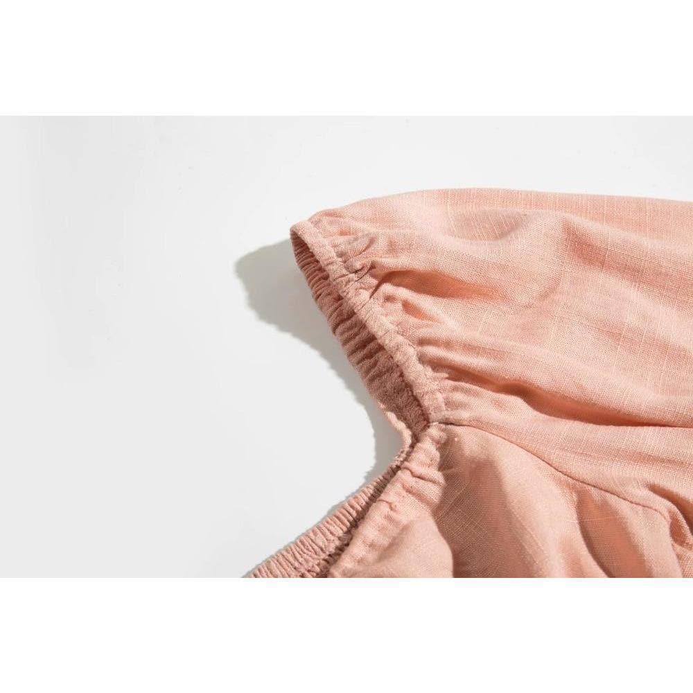 elegant square neck long sleeve elastic waist blouse