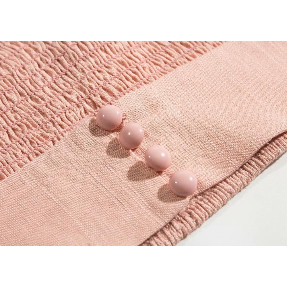 elegant square neck long sleeve elastic waist blouse