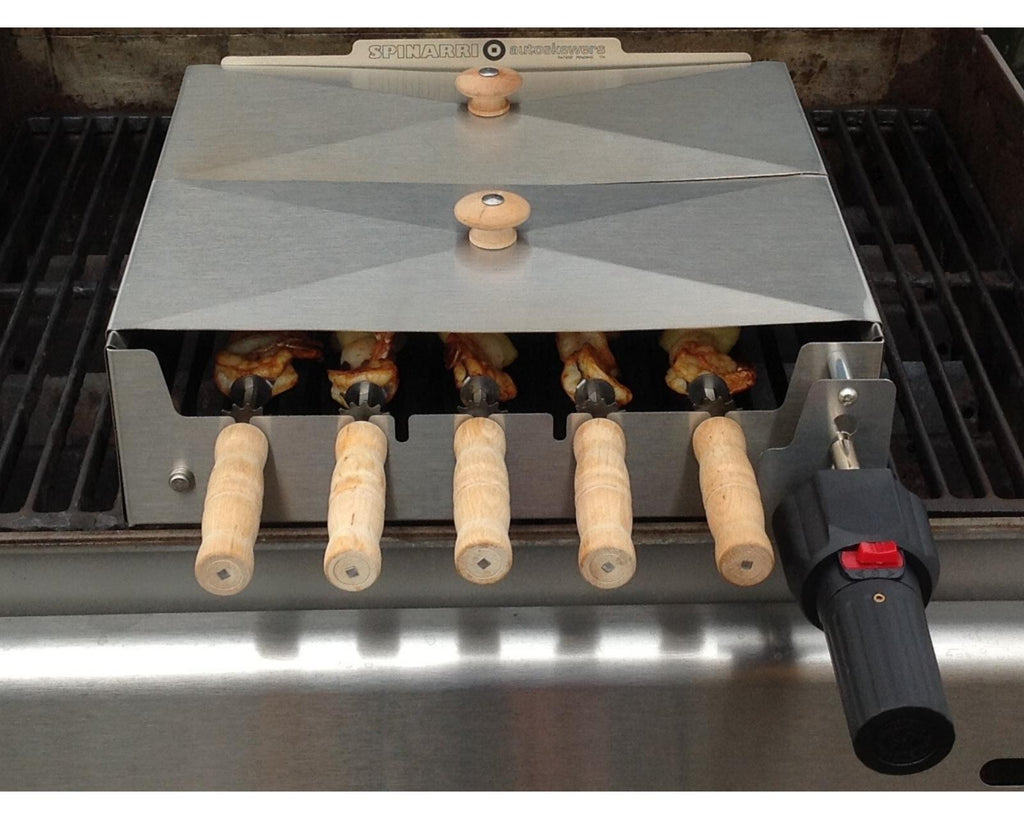 543 -Motorized kebob skewers for your existing gas / charcoal BBQ grill