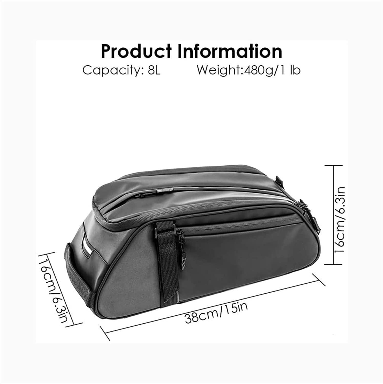 DALIZHAI777 Bike Bag 8L Bicycle Reflector Bag Bike Rear Seat Luggage Storage Bag Bicycle Strap Chest Bag Travel Outdoors Large Capacity Oxford Cloth Bike Trunk Bag Bicycle Accessories