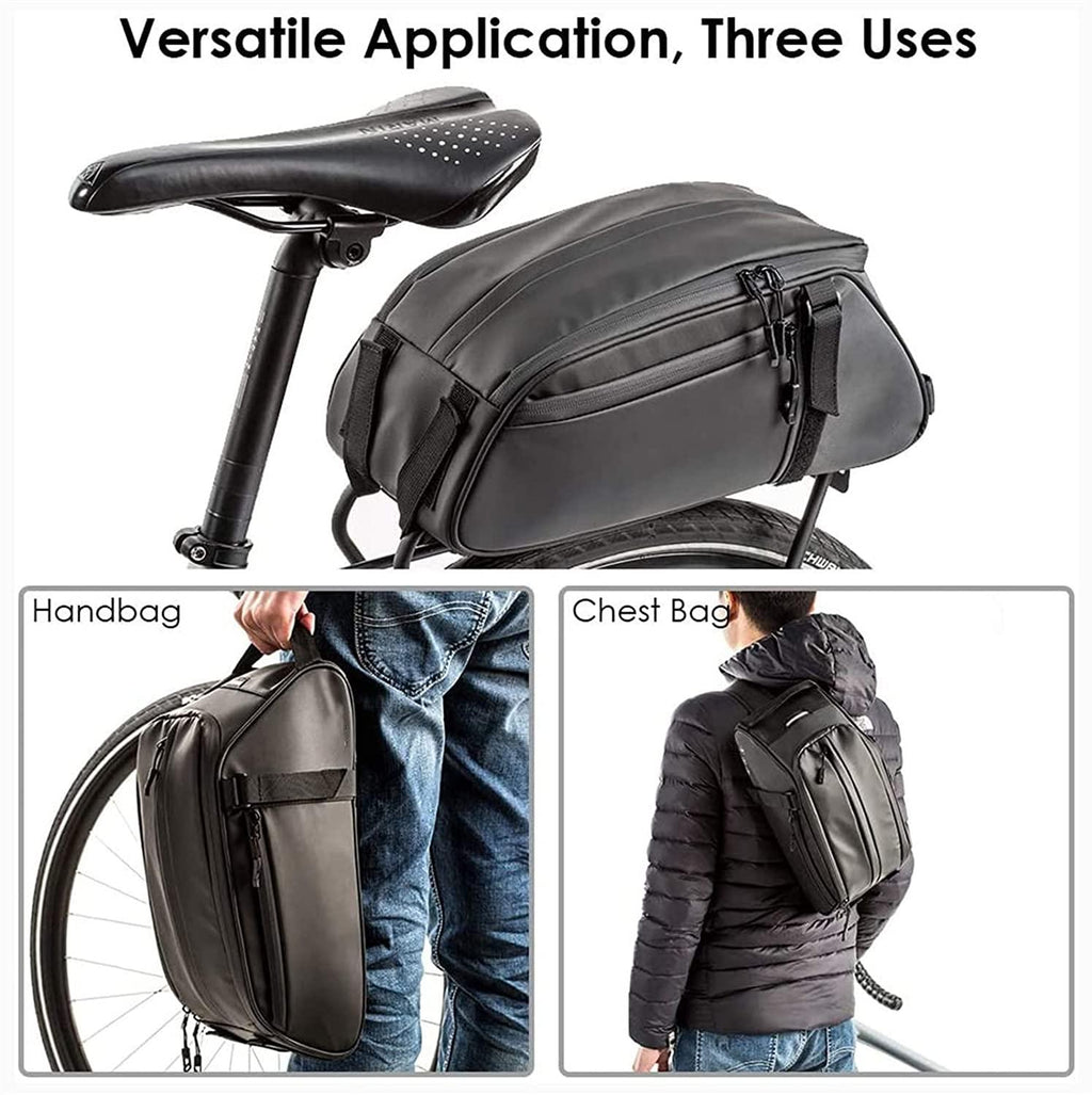 DALIZHAI777 Bike Bag 8L Bicycle Reflector Bag Bike Rear Seat Luggage Storage Bag Bicycle Strap Chest Bag Travel Outdoors Large Capacity Oxford Cloth Bike Trunk Bag Bicycle Accessories