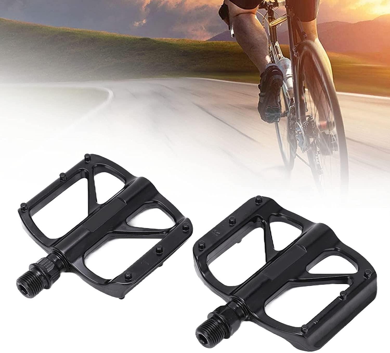 HAO BLAI Mountain Bike Pedals, Aluminum Alloy Bicycle Pedals,Road/MTB Bike Pedals Sets Double DU Bike Accessories for Road Bikes