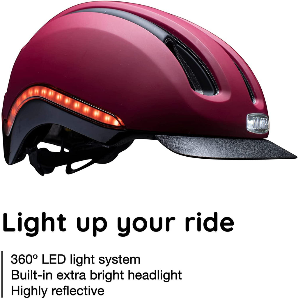 Nutcase, VIO Bike Helmet with LED Lights and MIPS Protection for Road Cycling and Commuting