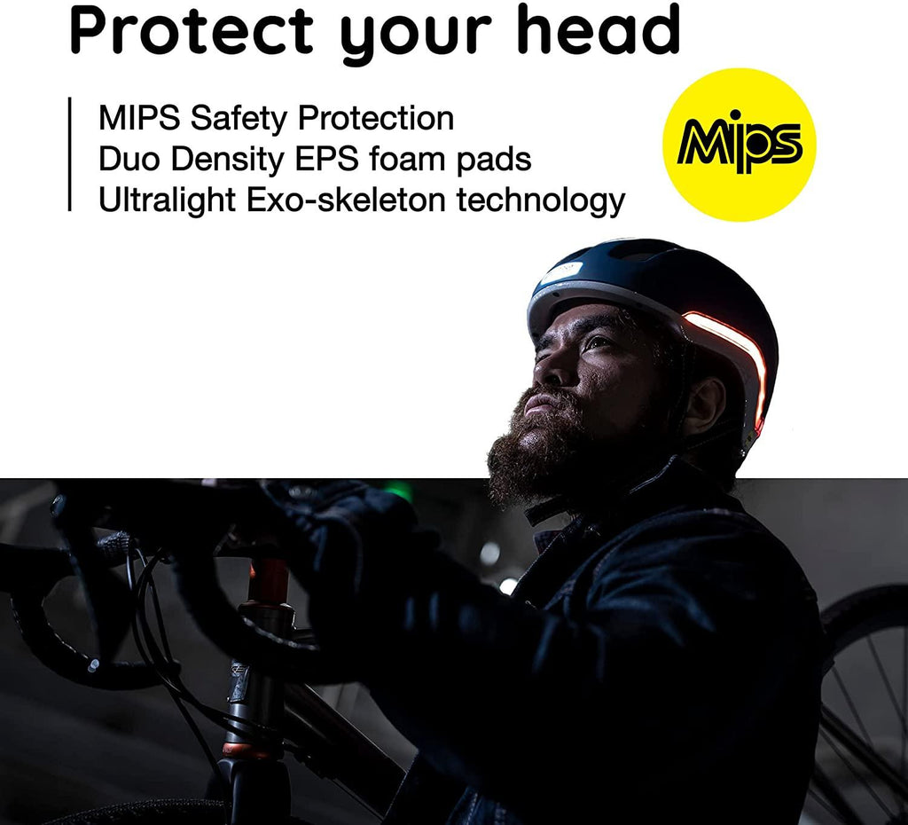 Nutcase, VIO Bike Helmet with LED Lights and MIPS Protection for Road Cycling and Commuting