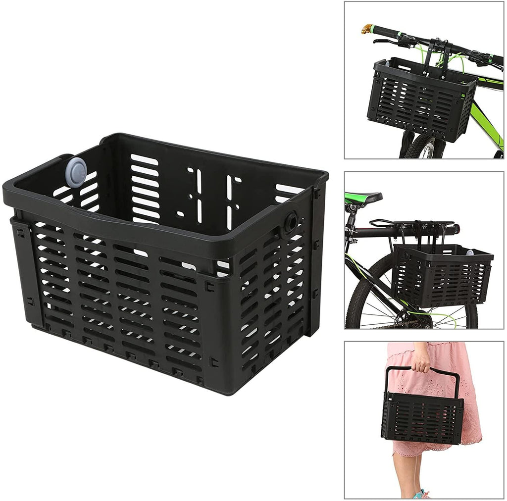 DALIZHAI777 Bike Bag Bike Front Basket Detachable Plastic Bike Handlebar Front Basket with Handle Durable Bicycle Rear Rack Luggage Carrier Hanging Basket Bicycle Accessories