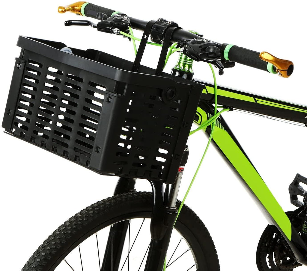 DALIZHAI777 Bike Bag Bike Front Basket Detachable Plastic Bike Handlebar Front Basket with Handle Durable Bicycle Rear Rack Luggage Carrier Hanging Basket Bicycle Accessories