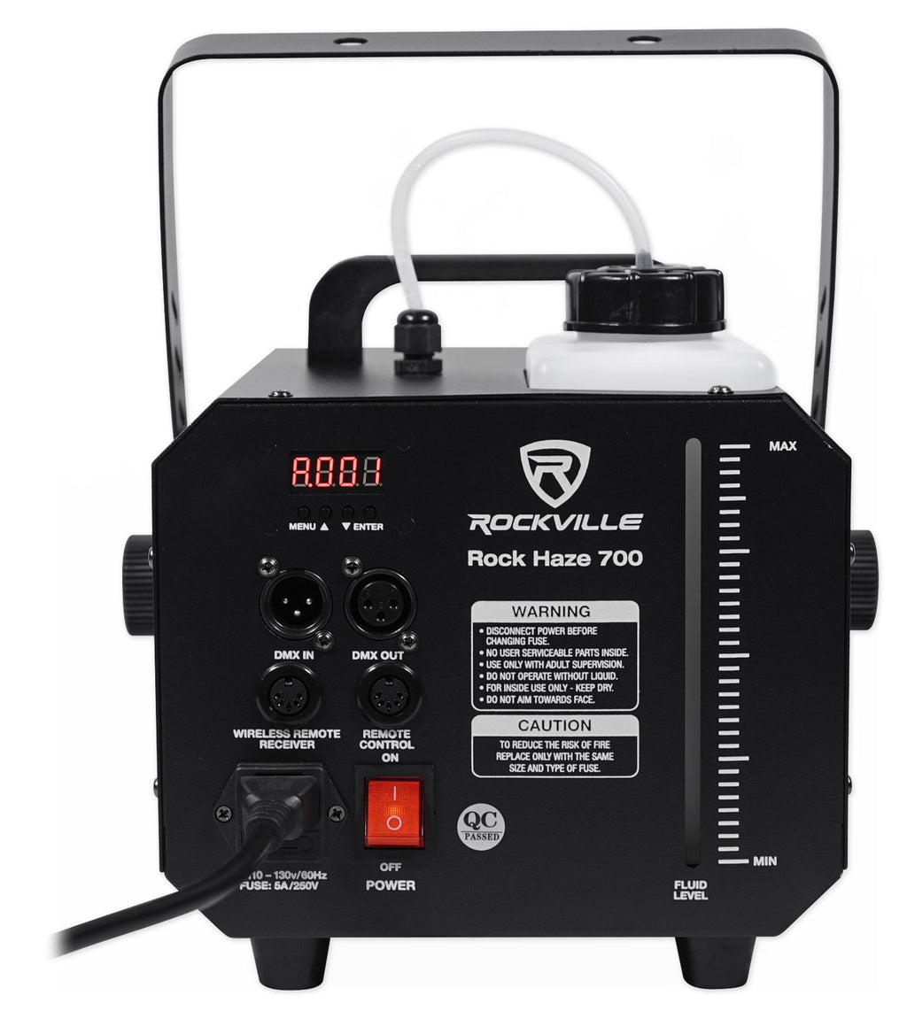 Rockville ROCKHAZE 700 CFM DMX Water Based DJ/Club Haze Machine+(3) Gal Fluid