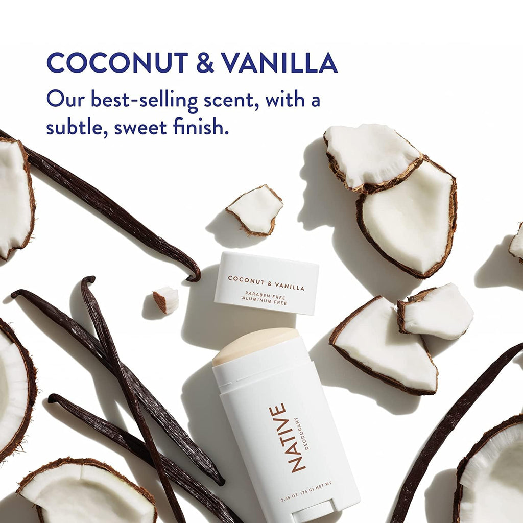 Native Deodorant | Natural Deodorant for Women and Men, Aluminum Free with Baking Soda, Probiotics, Coconut Oil and Shea Butter | Coconut &amp; Vanilla