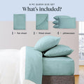 LuxClub 6 PC Queen Sheet Set Bamboo Sheets Deep Pockets 18" Eco Friendly Wrinkle Free Cooling Sheets Machine Washable Hotel Bedding Silky Soft - Light Teal Queen
