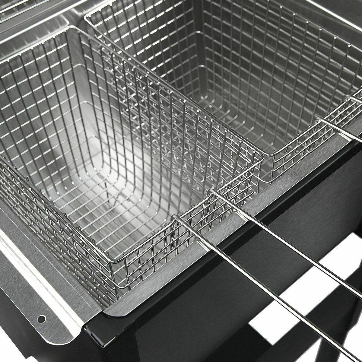 Propane LPG Camping Stove 2 Burner basket Gas Double Deep Fryer Cooker Outdoor