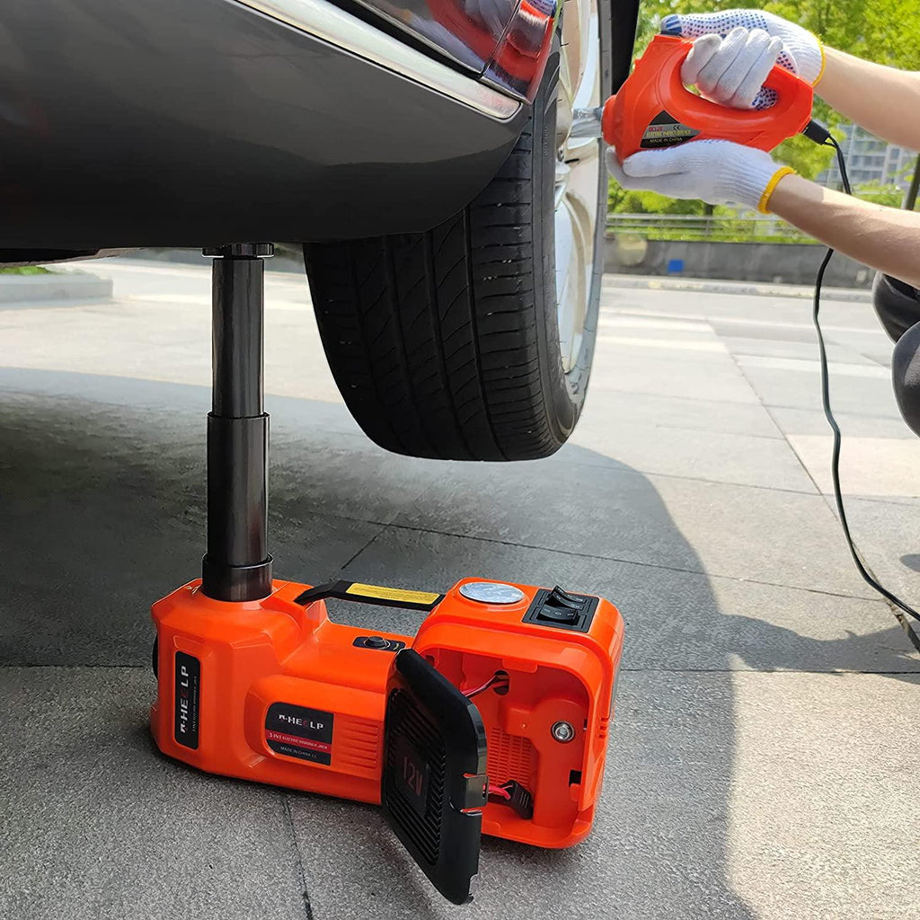 E-HEELP Electric Car Jack 5Ton 12V Kit Car Jack Hydraulic (Lifting Range: 6.1~17.7 inch) with Inflator Electric Jack for Car SUV Sedan MPV ChanTires GaraRepair Emergency Kit