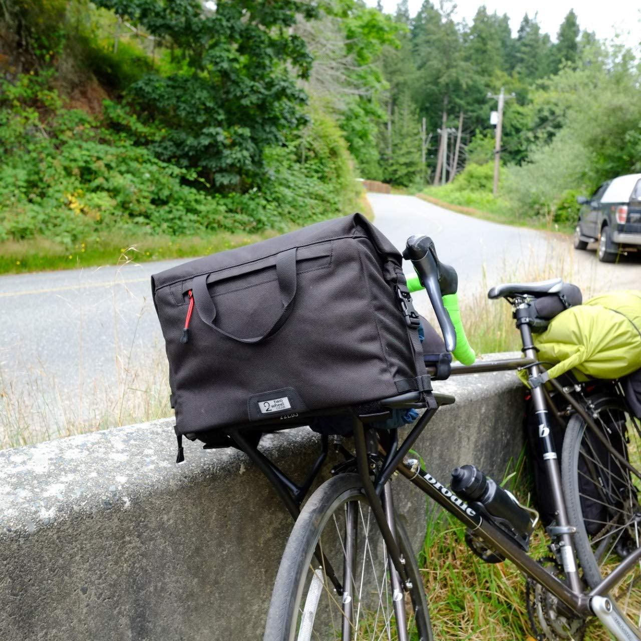 Two Wheel Gear - 4 in 1 Dayliner Box Bag - Water Resistant Bike Bag for Handlebars, Rear Trunk, Front Rack or Carried as Roll Top Messenger