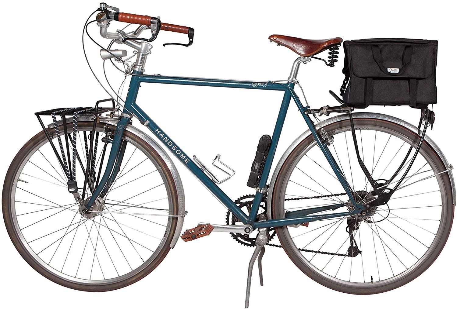 Two Wheel Gear - 4 in 1 Dayliner Box Bag - Water Resistant Bike Bag for Handlebars, Rear Trunk, Front Rack or Carried as Roll Top Messenger
