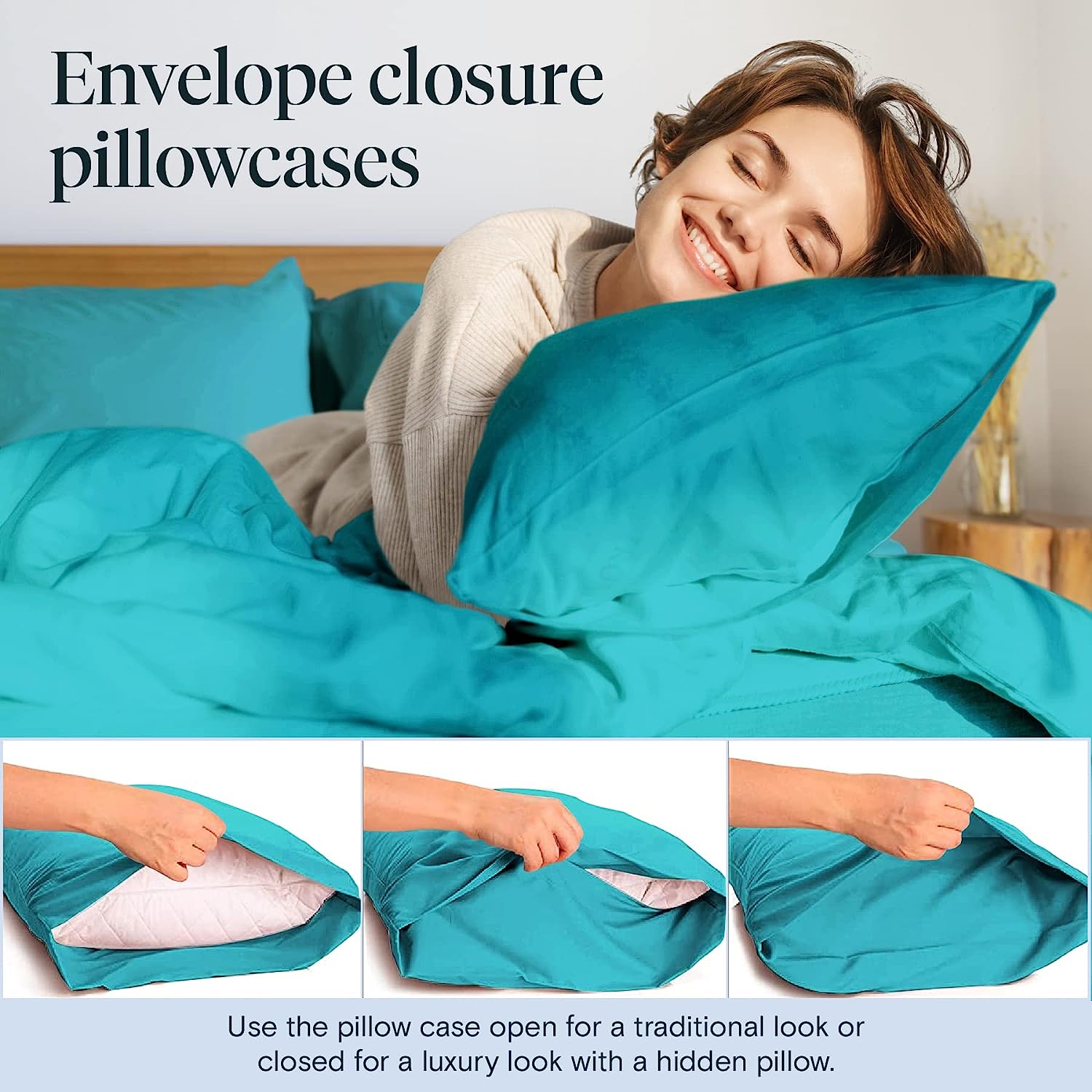 LuxClub Twin XL Sheets Set - Soft Twin Bed Sheets for Boys and Girls, 4 PC Deep Pockets 18" Eco Friendly Wrinkle Free Kids Fitted Sheets Machine Washable Hotel Bedding Silky Soft - Teal Twin XL