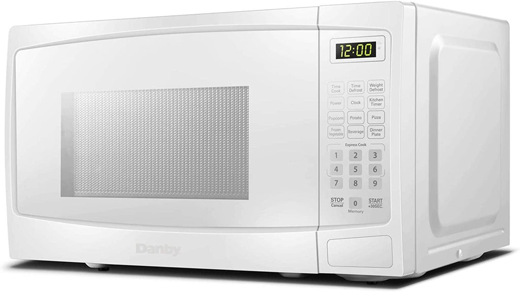 Danby DBMW1120BWW 1.1 Cu.Ft. Countertop Microwave In White - 1000 Watts, Family Size Microwave With Push Button Door