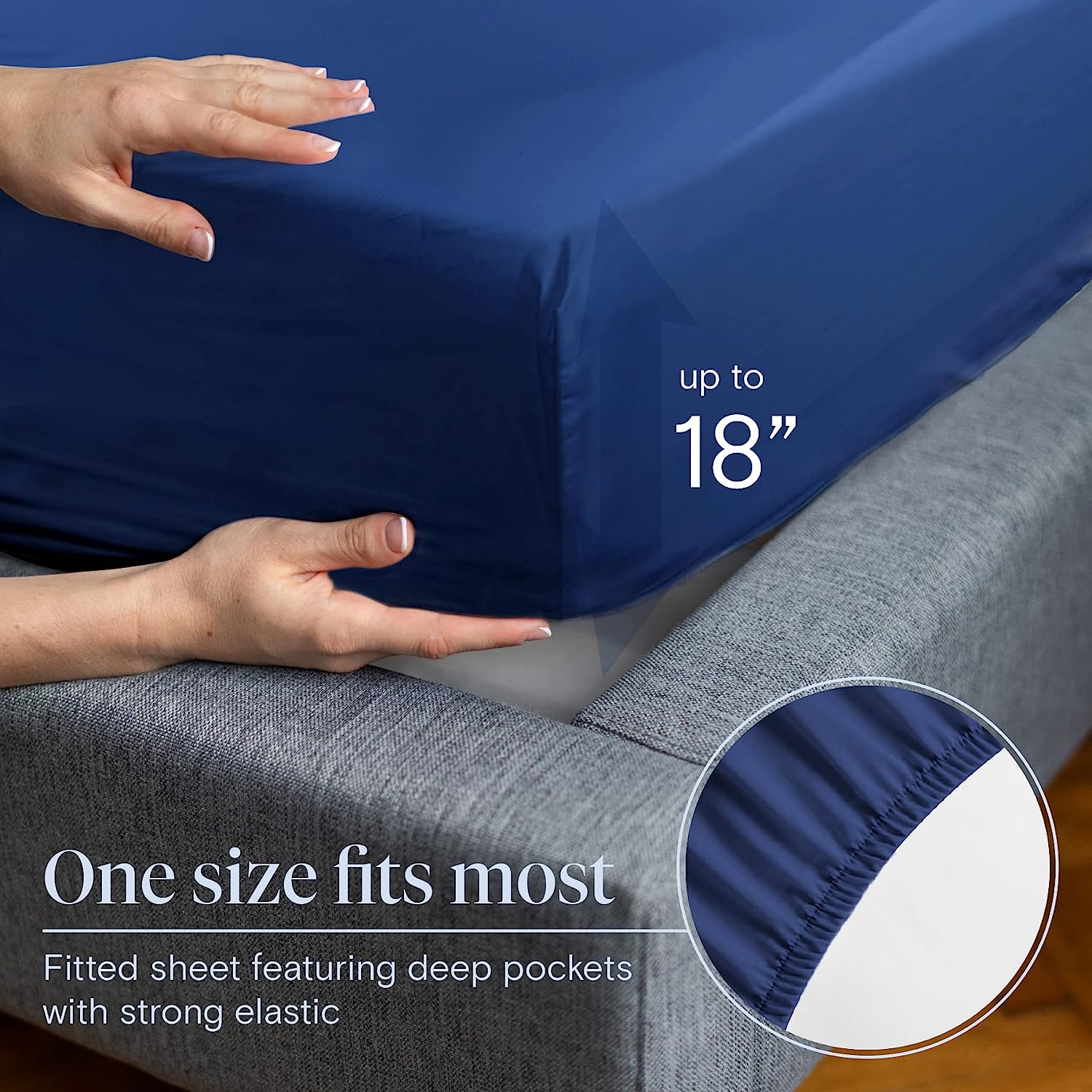 LuxClub Twin XL Sheets Set - Soft Kids Twin Bed Sheets for Boys and Girls, 4 PC Deep Pockets 18" Eco Friendly Wrinkle Free Fitted Sheets Machine Washable Hotel Bedding Silky Soft- Navy Twin XL
