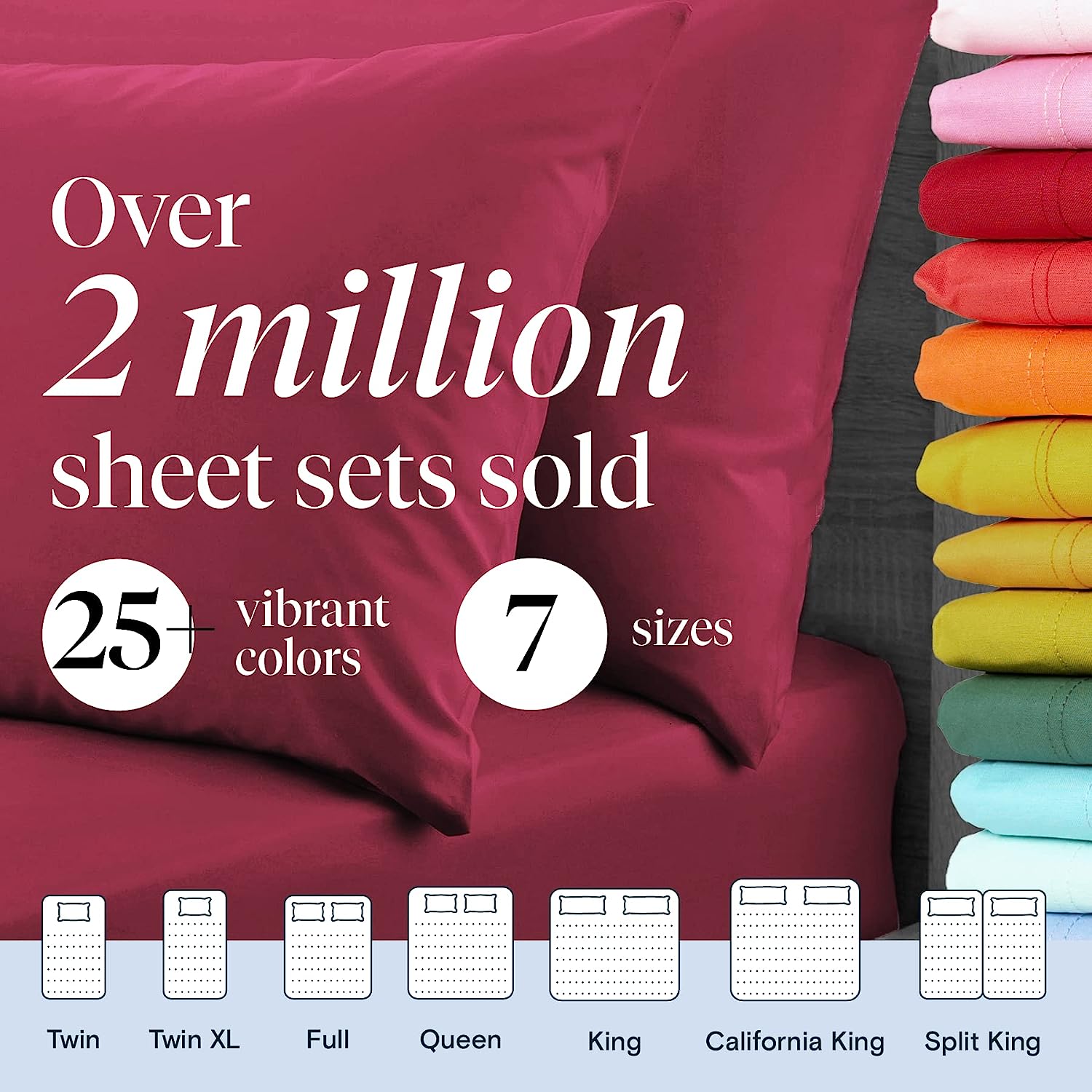 LuxClub Twin XL Sheets Set - Soft Twin Bed Sheets for Boys and Girls, 4 PC Deep Pockets 18" Eco Friendly Wrinkle Free Kids Fitted Sheets Machine Washable Hotel Bedding Silky Soft - Burgundy Twin XL