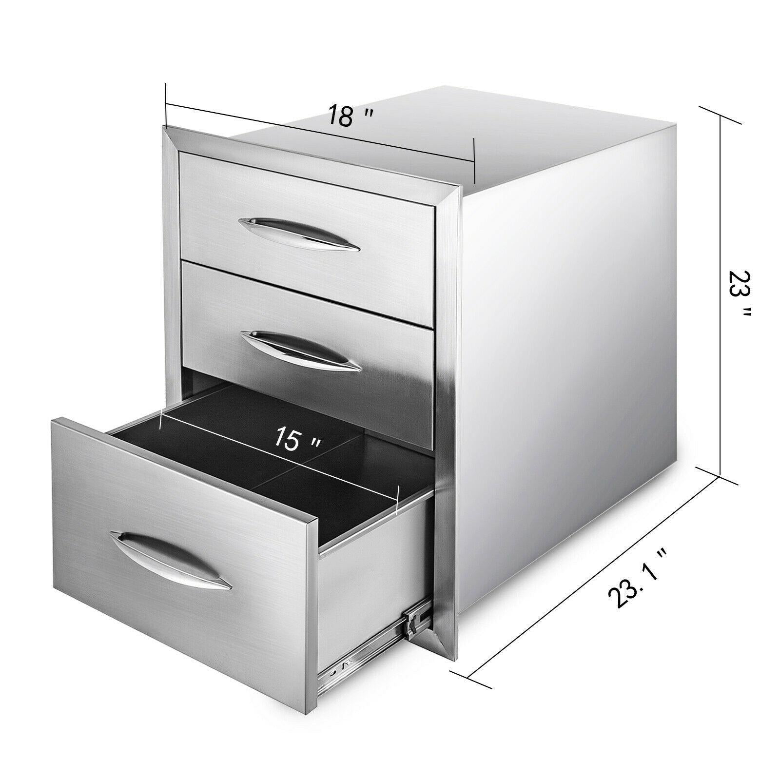 Single/Double/Triple Drawer Outdoor Kitchen BBQ DOOR Island  Steel