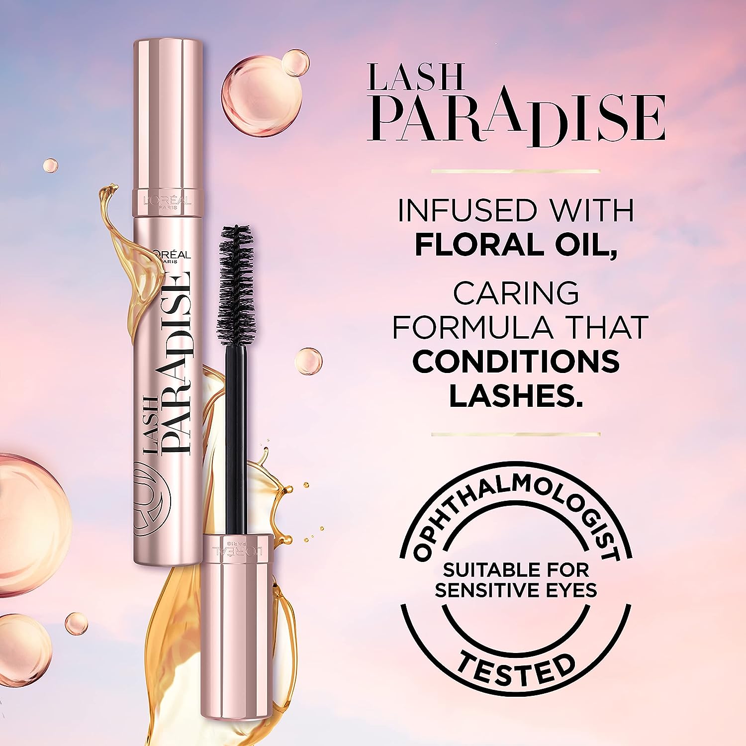 L'Oreal Paris Voluminous Makeup Lash Paradise Mascara, Voluptuous Volume, Intense Length, Feathery Soft Full Lashes, No Flaking, No Smudging, No Clumping, Black Brown, 2 Count, Packaging May Vary