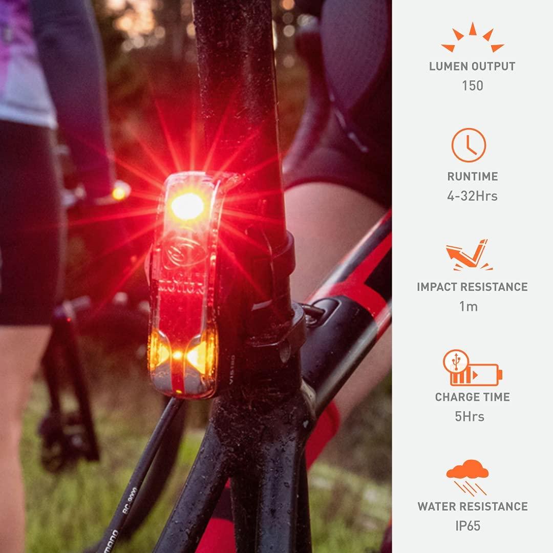 Light & Motion Power Combo, Vis 1000 + Vis 180 Pro Provide Extreme Power for Superior Night and Day Safety. USB Recharge, Quick Mounting, Industry-Leading Performance and Reliability, Black and Red