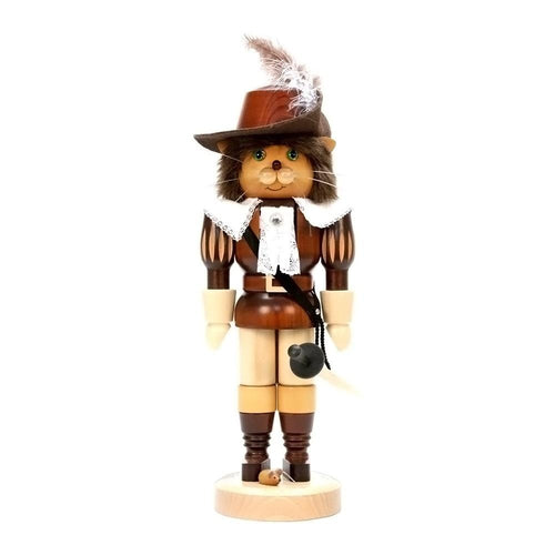 15" Standing Christian Ulbricht Handcrafted Wooden "Puss N' Boots" Nutcracker