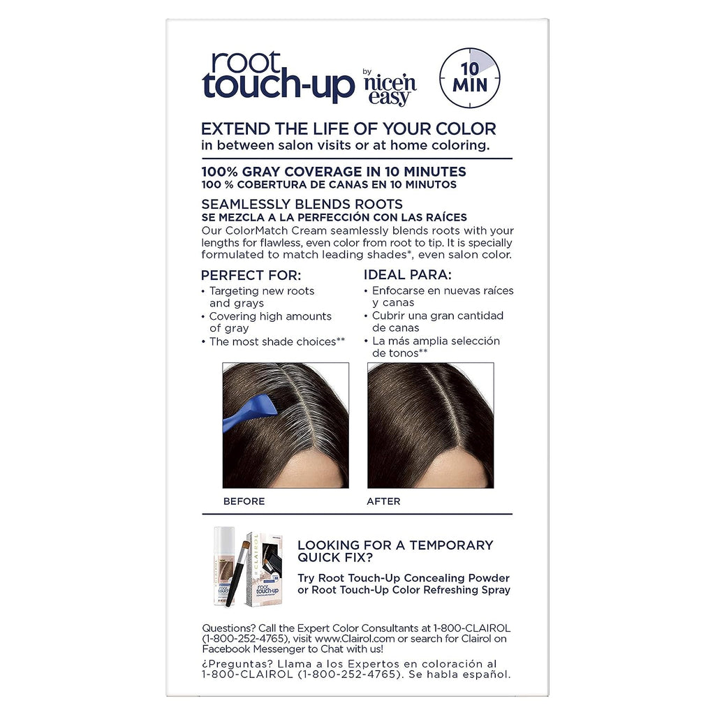 Clairol Root Touch-Up by Nice'n Easy Permanent Hair Dye, 4G Dark Golden Brown Hair Color, Pack of 2
