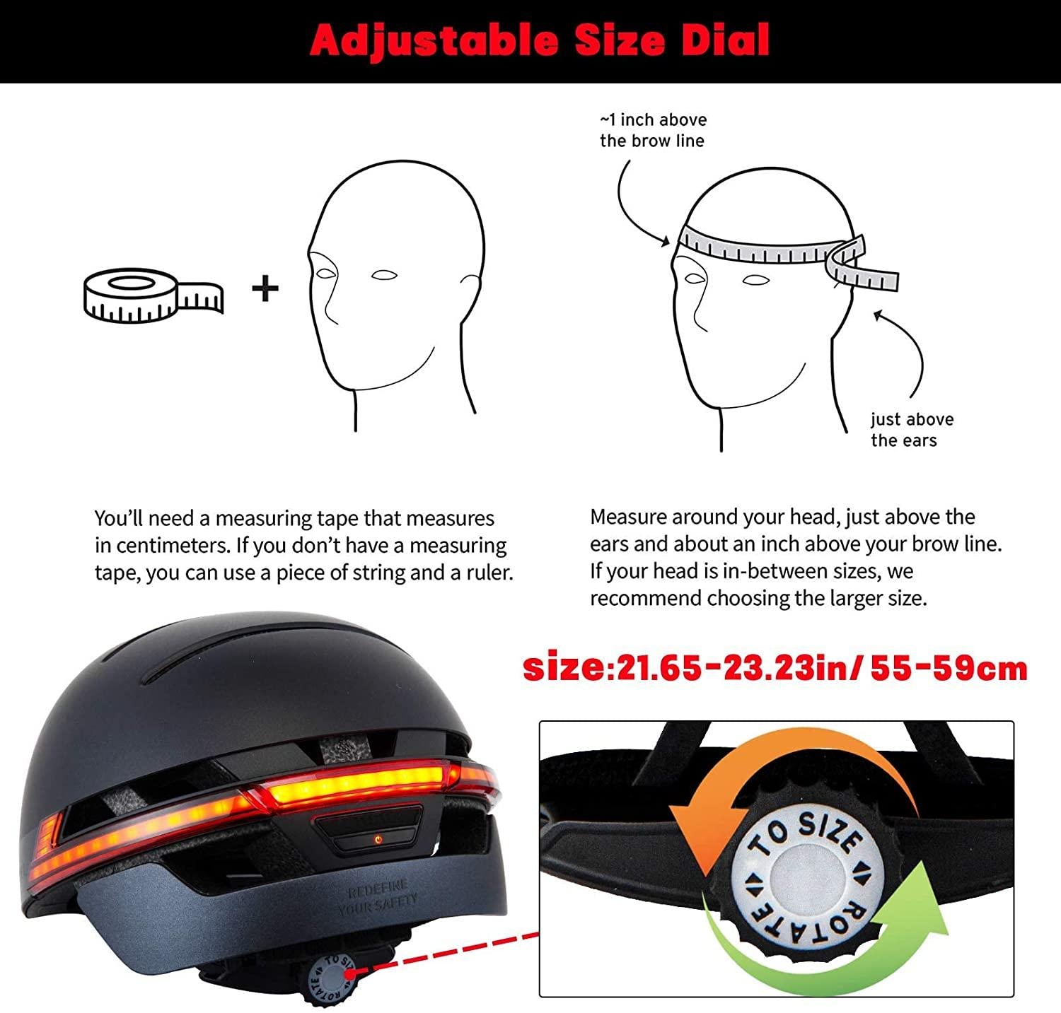 LIVALL Smart Bike Helmet with Auto Sensor LED,Turn Signal Tail Lights,Connects via Bluetooth, Certified Comfortable Cycling Helmet