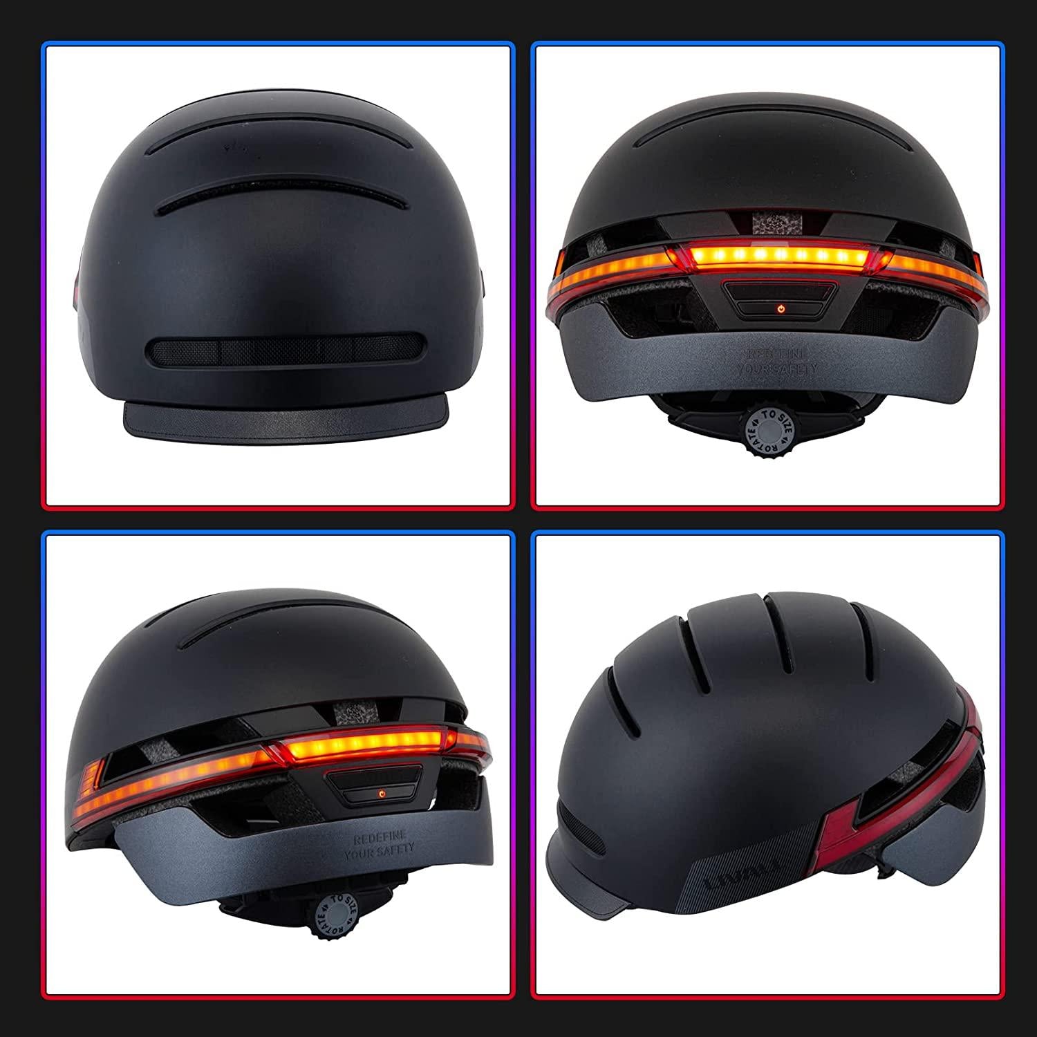 LIVALL Smart Bike Helmet with Auto Sensor LED,Turn Signal Tail Lights,Connects via Bluetooth, Certified Comfortable Cycling Helmet