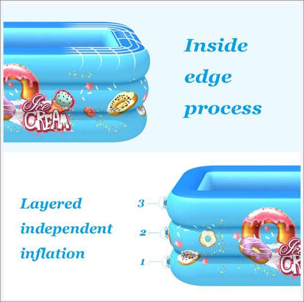 Outdoor Kids Swimming Pool,PVC Abrasion-Resistant Inflatable Swimming Pool,Family Swimming Pool Above Ground, Paddling Pool Tub for Ages 3+,210cm