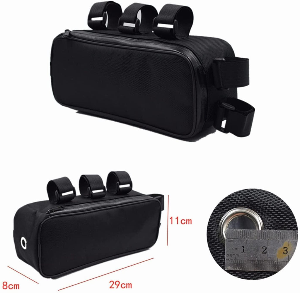 Bike Bag Oxford Fabric Bicycle Beam Bag Bike Battery Controller Hanging Bag Bicycle Frame Bag with Waterproof Zipper Professional Bicycle Accessories Bicycle Accessories ( Color : 29X11X8cm )