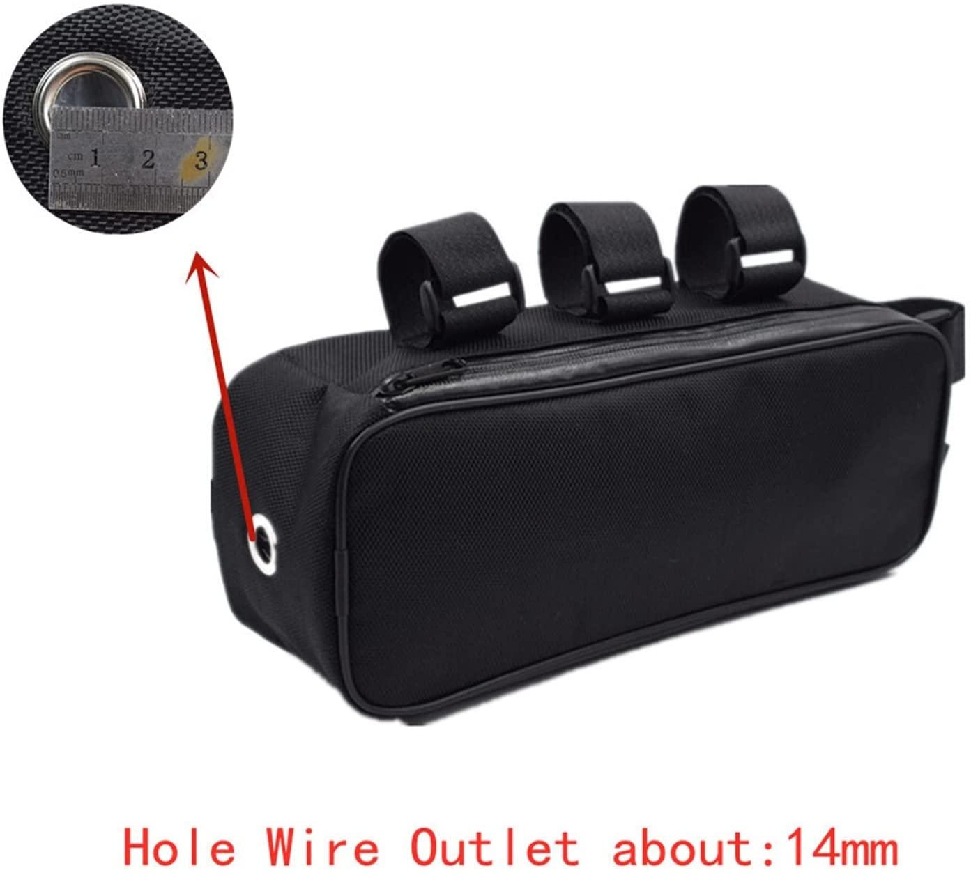 Bike Bag Oxford Fabric Bicycle Beam Bag Bike Battery Controller Hanging Bag Bicycle Frame Bag with Waterproof Zipper Professional Bicycle Accessories Bicycle Accessories ( Color : 29X11X8cm )