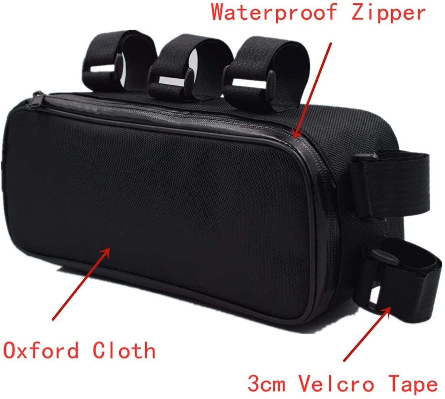 Bike Bag Oxford Fabric Bicycle Beam Bag Bike Battery Controller Hanging Bag Bicycle Frame Bag with Waterproof Zipper Professional Bicycle Accessories Bicycle Accessories ( Color : 29X11X8cm )