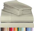 LuxClub 6 PC King Size Sheet Set Bamboo Sheets Deep Pockets 18" Eco Friendly Wrinkle Free Cooling Sheets Machine Washable Hotel Bedding Silky Soft - Light Taupe King