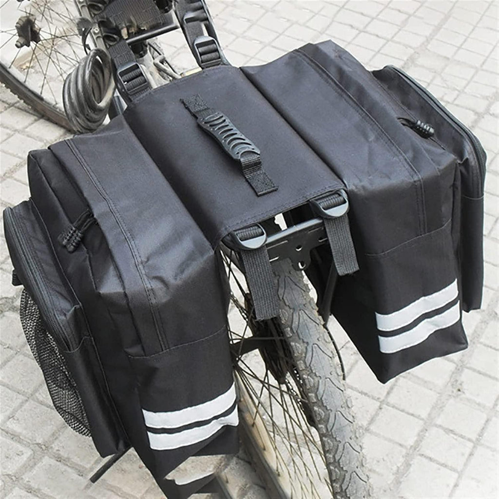 DALIZHAI777 Bike Bag Cycling Double Side Rear Rack Large Capacity 2 in 1 Bike Tail Seat Bag 35L Mountain Road Bicycle Tail Seat Pannier Pack Luggage Carrier Bicycle Accessories (Color : Blue)